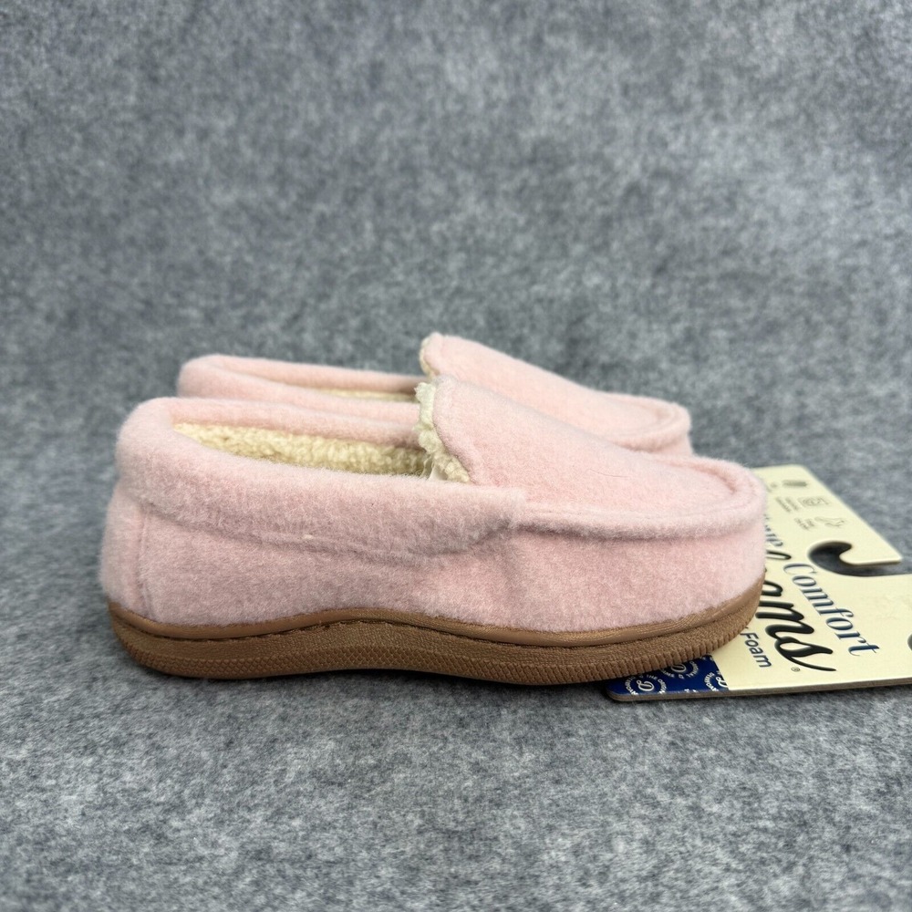 Dearfoams True Comfort Slippers Youth Girl Size 11/12 Pink Slip On Cozy Warm NEW - Picture 8 of 8
